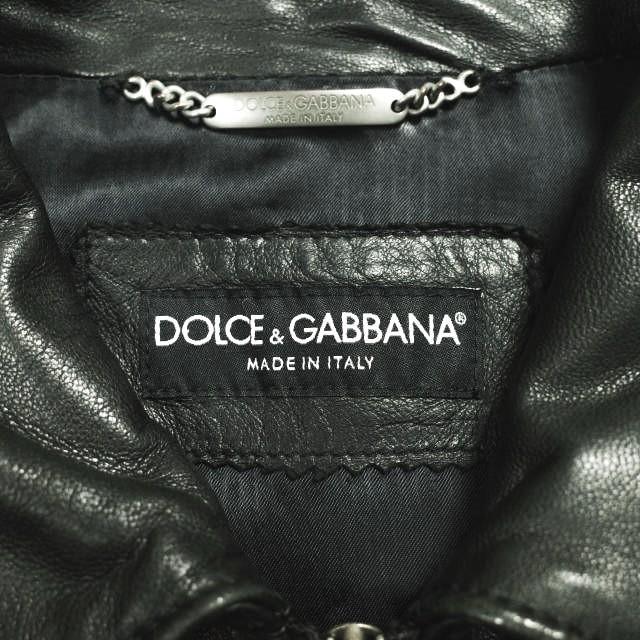 DOLCE＆GABBANA ドルチェアンドガッバーナ イタリア製 ラムスキン レザージャケット G9N91L / FULS8 46 ブラック シングルライダース |  | 02