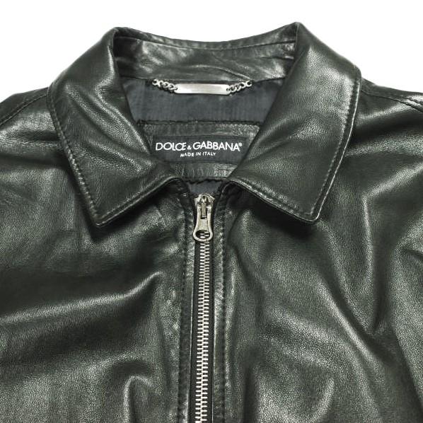 DOLCE＆GABBANA ドルチェアンドガッバーナ イタリア製 ラムスキン レザージャケット G9N91L / FULS8 46 ブラック シングルライダース |  | 03