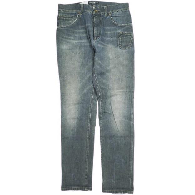 DOLCE＆GABBANA ドルチェアンドガッバーナ イタリア製 ロゴプレート付き ストレッチデニムパンツ G3PWEP / G8J57 46 Indigo ジーンズ | 