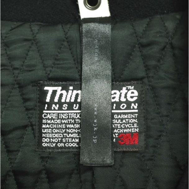 wjk ダブルジェイケイ 日本製 STAND P-COAT 袖レザー スタンドカラーメルトンピーコート wl48oa L BLACK 定価97,200円 シンサレート 中綿 |  | 02