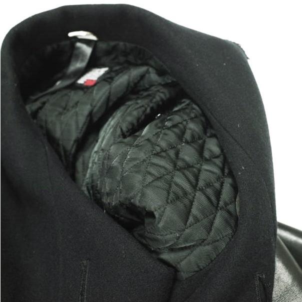 wjk ダブルジェイケイ 日本製 STAND P-COAT 袖レザー スタンドカラーメルトンピーコート wl48oa L BLACK 定価97,200円 シンサレート 中綿 |  | 06