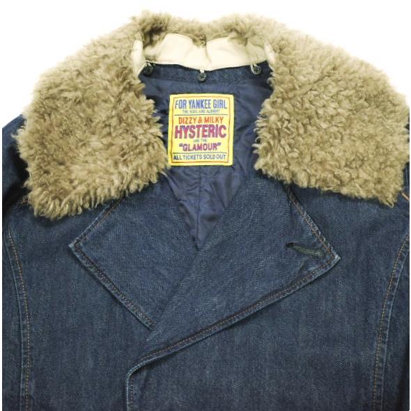 HYSTERIC GLAMOUR ヒステリックグラマー 日本製 ファーカラーAラインデニムコート 01223AC03 Free Indigo Blue ボア アウター g24312 |  | 04