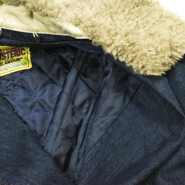 HYSTERIC GLAMOUR ヒステリックグラマー 日本製 ファーカラーAラインデニムコート 01223AC03 Free Indigo Blue ボア アウター g24312 |  | 07
