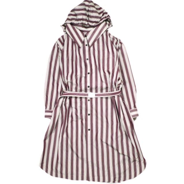 TOGA トーガ 23AW 日本製 STRIPED TAFFETA DRESS ストライプタフタドレス TA32-FH026 36 PURPLE シャツ ワンピース フード コート g24314 | 