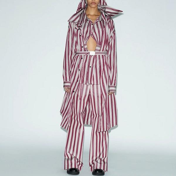 TOGA トーガ 23AW 日本製 STRIPED TAFFETA DRESS ストライプタフタドレス TA32-FH026 36 PURPLE シャツ ワンピース フード コート g24314 |  | 02