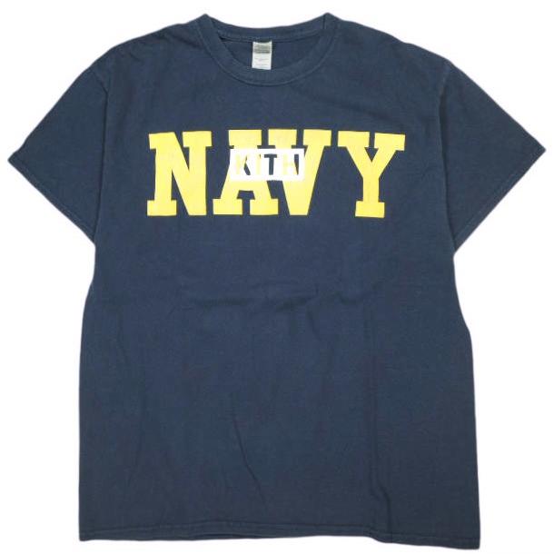 KITH NYC キスニューヨークシティ 23SS KITH TOKYO限定 古着リメイク BOXロゴ Tシャツ 23071060013320 L NAVY 半袖 トップス g24331 | 
