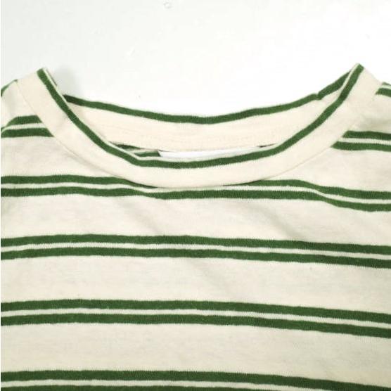 UNUSED アンユーズド 日本製 long-sleeve border t-shirt ロングスリーブボーダークルーネックTシャツ US1385 3 BEIGE/GREEN 長袖 トップス |  | 03