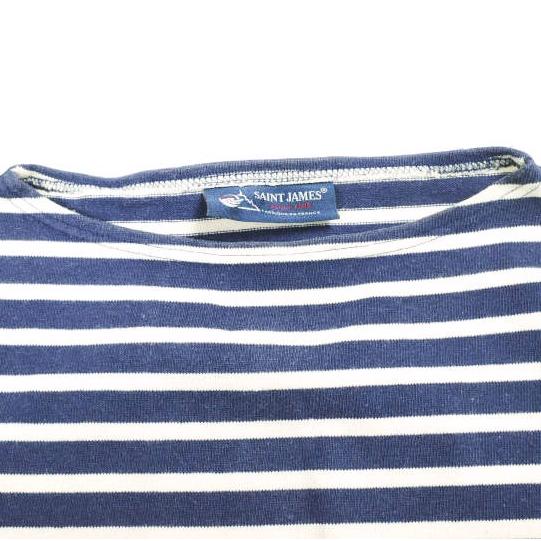 SAINT JAMES セントジェームス フランス製 OUESSANT BORDER ウエッソンボーダー F/5 NAVY/WHITE バスクシャツ ボートネックカットソー |  | 02