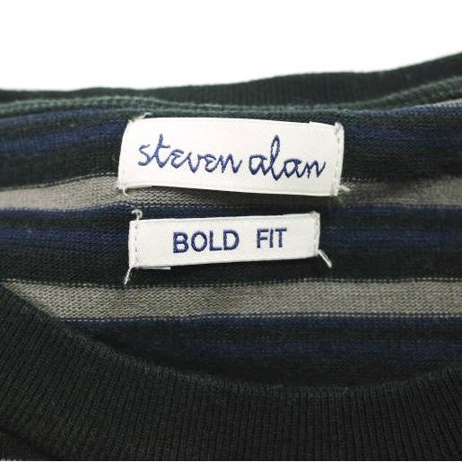Steven Alan スティーブンアラン 21//MVS BORDER CREW NECK TEE - BOLD ボーダークルーネックTシャツ 8117-199-0392 L BLACK 半袖 g24347 |  | 06