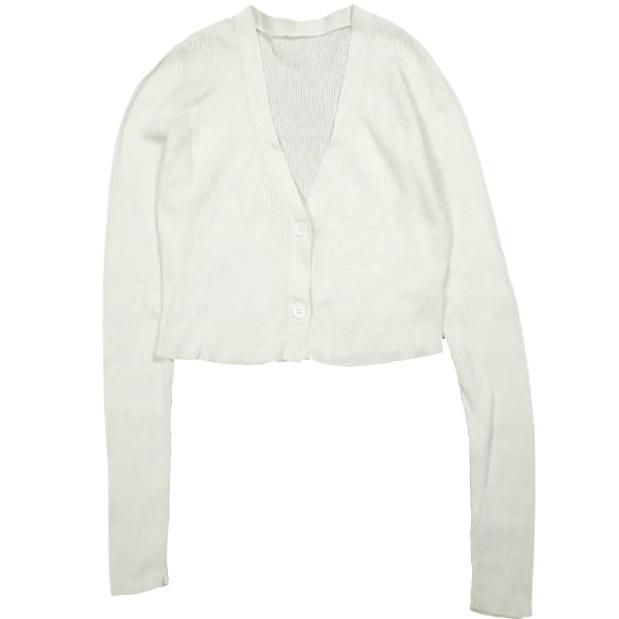 yo BIOTOP ヨー ビオトープ 23SS V silk cotton lib short cardigan シルクコットンVネックショートカーディガン EEK33000 ホワイト ニット | 