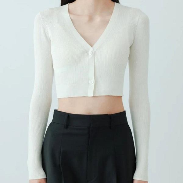 yo BIOTOP ヨー ビオトープ 23SS V silk cotton lib short cardigan シルクコットンVネックショートカーディガン EEK33000 ホワイト ニット |  | 02