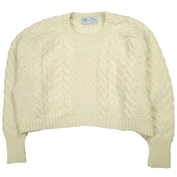 KERRY WOOLLEN MILLS ケリーウーレンミルズ イギリス製 ケーブルニットプルオーバー IVORY セーター クルーネック アラン フィッシャーマン | 