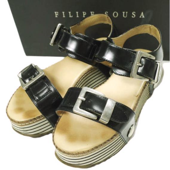 FILIPE SOUSA フィリップソウザ レザーストラップサンダル FPS09001 36(23cm) Black CLEOPATRA シューズ g24378 | 