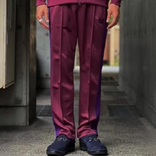 Needles ニードルス 23AW Narrow Track Pant Poly Smooth ナロートラックパンツ ポリスムース NS247 M Wine イージー ジャージ ボトムス |  | 02