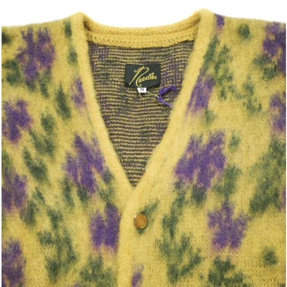 Needles ニードルス 23AW モヘアカーディガン フラワー イエロー L 新品 Needles ニードルス 23AW 日本製 Mohair Cardigan - Flower