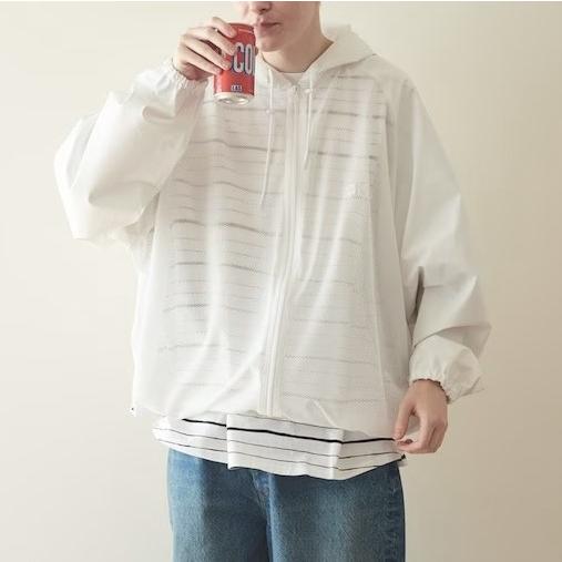 Stripes For Creative ストライプフォークリエイティブ S.F.C 25SS 日本製 MESH SPORTY HOODIE メッシュナイロンジャケット L WHITE |  | 02