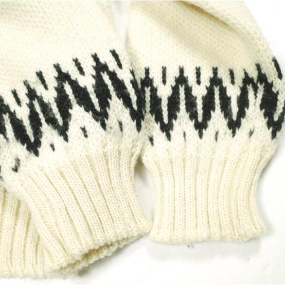 GUERNSEY WOOLLENS ガンジーウーレンズ イギリス製 ICEMAN TWOTONE SWEATER アイスマン求心柄セーター 38 Natural/Black ニット g24423 |  | 04