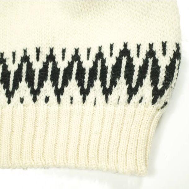 GUERNSEY WOOLLENS ガンジーウーレンズ イギリス製 ICEMAN TWOTONE SWEATER アイスマン求心柄セーター 38 Natural/Black ニット g24423 |  | 05