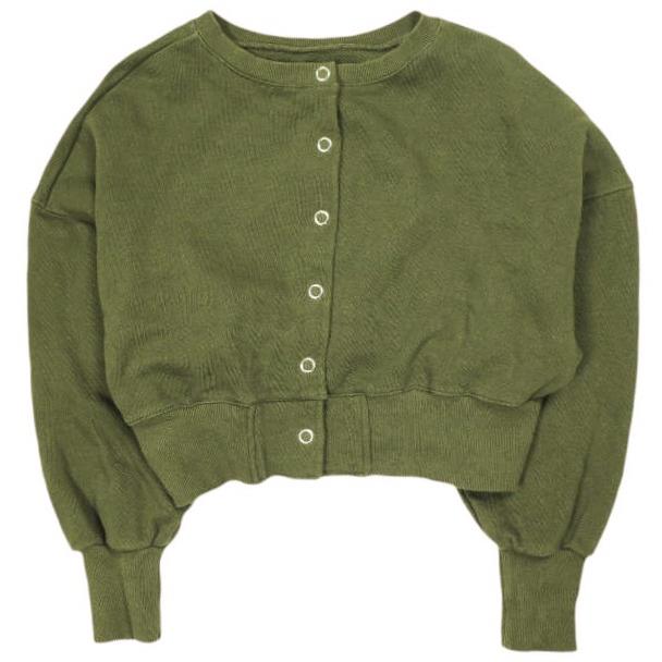 WILLFULLY ウィルフリー short cropped ring button 3way sweat ショートクロップドスウェットカーディガン 2122-TO-20 Free Olive g24450 | 