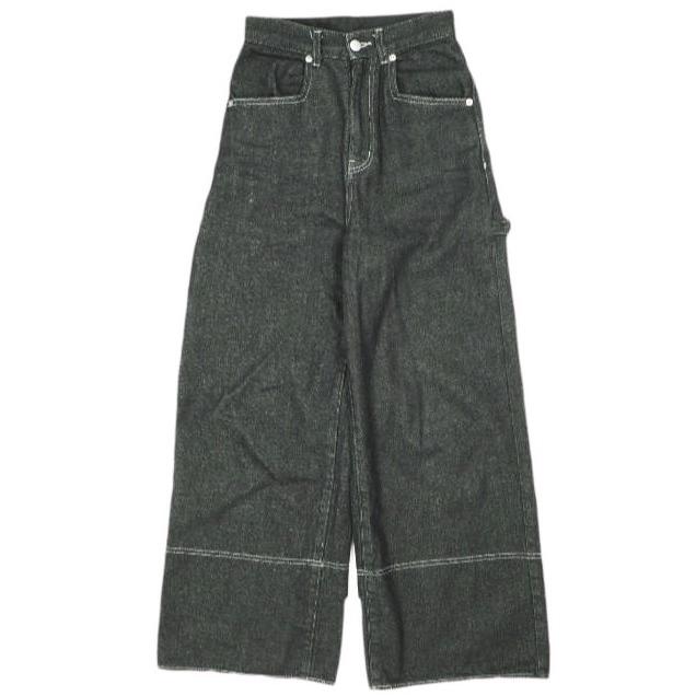 SENSE OF PLACE by URBAN RESEARCH センスオブプレイス 24SS ステッチペインターバギーデニム AA44-24S005 S BLACK ジーンズ パンツ | 