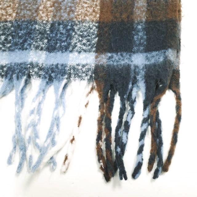 URBAN RESEARCH アーバンリサーチ シャギーチェックマフラー Blue/Brown フリンジ ストール g24475 |  | 03