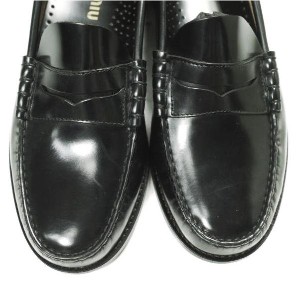 新品 MIU MIU ミュウミュウ ポルトガル製 ブラッシュドレザー ペニーローファー 2024年モデル DNC727 40(25cm) BLACK コイン 革靴 シューズ |  | 04