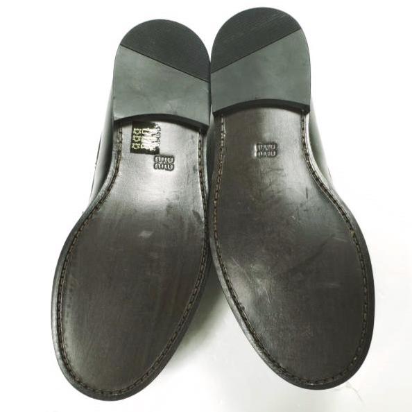 新品 MIU MIU ミュウミュウ ポルトガル製 ブラッシュドレザー ペニーローファー 2024年モデル DNC727 40(25cm) BLACK コイン 革靴 シューズ |  | 08