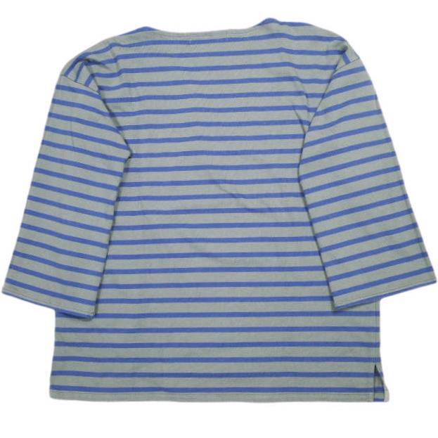 HAVERSACK ハバーザック 25SS 日本製 BASQUE SHIRT 天笠ボーダーバスクシャツ 812522 M GRAY×BLUE Tシャツ トップス g24503 |  | 01