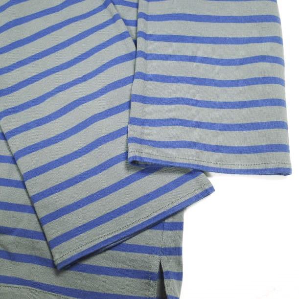 HAVERSACK ハバーザック 25SS 日本製 BASQUE SHIRT 天笠ボーダーバスクシャツ 812522 M GRAY×BLUE Tシャツ トップス g24503 |  | 04