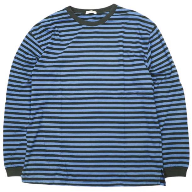 VAINL ARCHIVE ヴァイナルアーカイブ 22SS 日本製 With 小浪次郎 フォトプリント ボーダーロングスリーブTシャツ VAAG22004 L Blue/Black | 