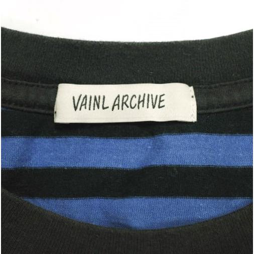 VAINL ARCHIVE ヴァイナルアーカイブ 22SS 日本製 With 小浪次郎 フォトプリント ボーダーロングスリーブTシャツ VAAG22004 L Blue/Black |  | 02