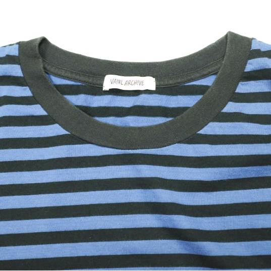 VAINL ARCHIVE ヴァイナルアーカイブ 22SS 日本製 With 小浪次郎 フォトプリント ボーダーロングスリーブTシャツ VAAG22004 L Blue/Black |  | 03