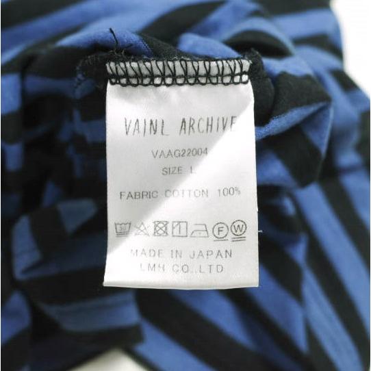 VAINL ARCHIVE ヴァイナルアーカイブ 22SS 日本製 With 小浪次郎 フォトプリント ボーダーロングスリーブTシャツ VAAG22004 L Blue/Black |  | 06