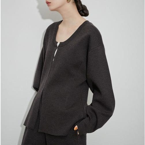 ADAM ET ROPE アダムエロペ 24AW ホックジャケットカーディガン GAK74520 Free チャコールグレー ニット トップス g24572 |  | 02