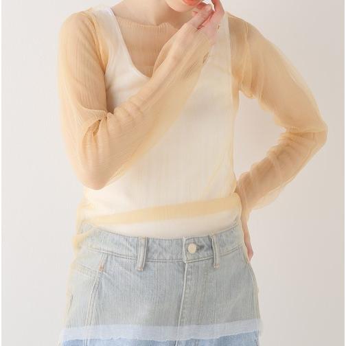 JANE SMITH ジェーンスミス 23SS 日本製 SHEER BOAT NECK シアーボートネックプルオーバー 23SKN-#717L 36 ベージュ 長袖 カットソー |  | 02