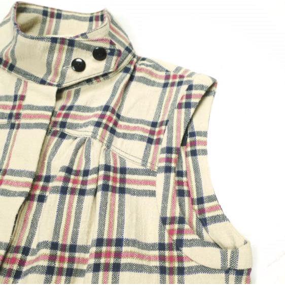 BACCA バッカ トゥモローランド 日本製 ネップツイードチェックワークベスト 35-07-82-07331 36 ベージュ ジレ トップス g24601 |  | 04