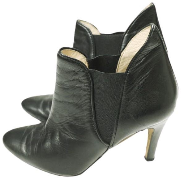 FABIO RUSCONI ファビオルスコーニ イタリア製 サイドゴアヒールブーティ 35(22.5cm-23cm) ブラック パンプス シューズ g24604 |  | 01