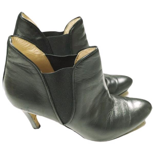 FABIO RUSCONI ファビオルスコーニ イタリア製 サイドゴアヒールブーティ 35(22.5cm-23cm) ブラック パンプス シューズ g24604 |  | 02