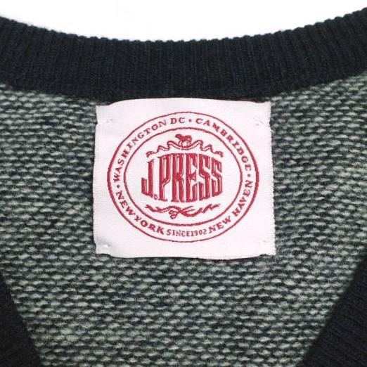 J.PRESS ジェイプレス スコットランド製 SUPER GEELONG WOOL バーズアイ柄 Vネックニット 38 NAVY セーター William Lockie トップス |  | 02
