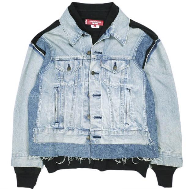 JUNYA WATANABE MAN COMME des GARCONS x Levi'sス 25SS 綿デニム製品加工カスタマイズ×綿エステル裏毛Levi's Wネームジャケット WO-J206 S | 