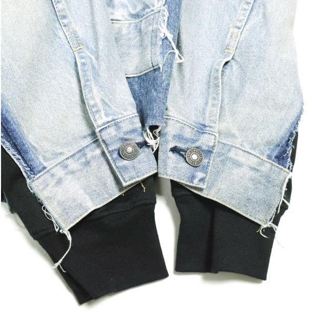 JUNYA WATANABE MAN COMME des GARCONS x Levi'sス 25SS 綿デニム製品加工カスタマイズ×綿エステル裏毛Levi's Wネームジャケット WO-J206 S |  | 05