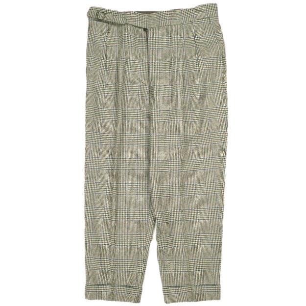 IGARASHI TROUSERS イガラシトラウザーズ SINGLE GURKHA TROUSER グレンチェック2プリーツグルカトラウザーズ ビスポーク品 BEIGE パンツ | 