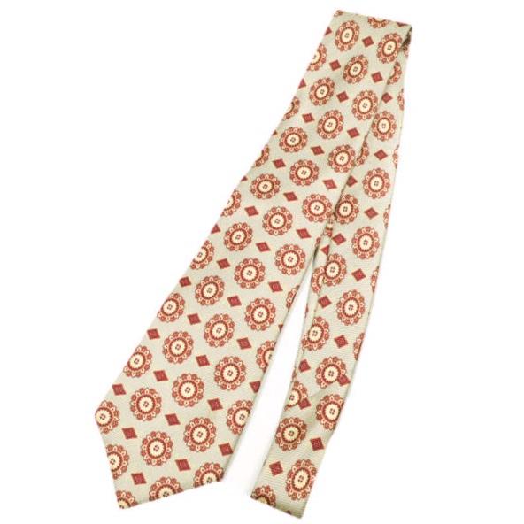 KITON キートン イタリア製 小紋柄シルクネクタイ イエローベージュ g24648 |  | 01