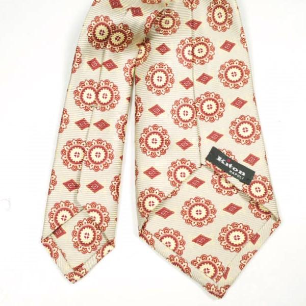 KITON キートン イタリア製 小紋柄シルクネクタイ イエローベージュ g24648 |  | 04