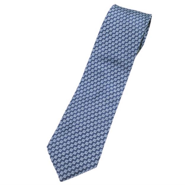 HERMES エルメス フランス製 小紋柄シルクネクタイ 8cm NAVY/BLUE g24649 |  | 01