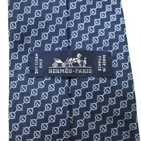 HERMES エルメス フランス製 小紋柄シルクネクタイ 8cm NAVY/BLUE g24649 |  | 02