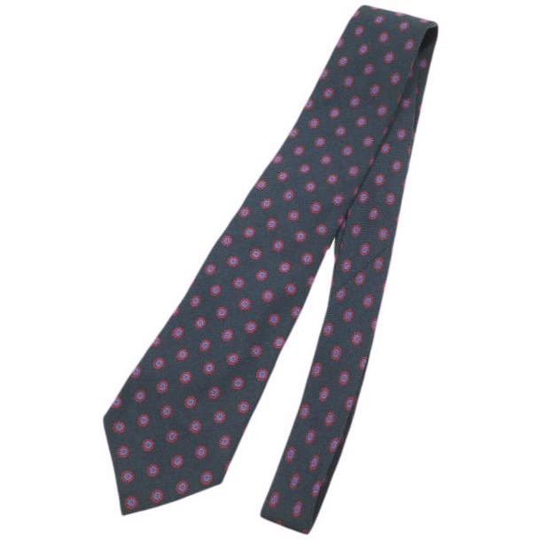 LIVERANO＆LIVERANO リヴェラーノ＆リヴェラーノ イタリア製 ウールシルク小紋柄ネクタイ ネイビー 小花柄 SARTORIA FIRENZE g24652 | 