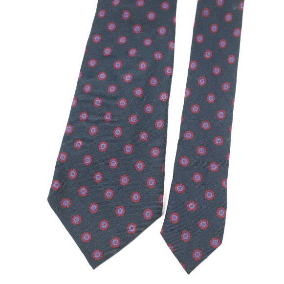 LIVERANO＆LIVERANO リヴェラーノ＆リヴェラーノ イタリア製 ウールシルク小紋柄ネクタイ ネイビー 小花柄 SARTORIA FIRENZE g24652 |  | 02