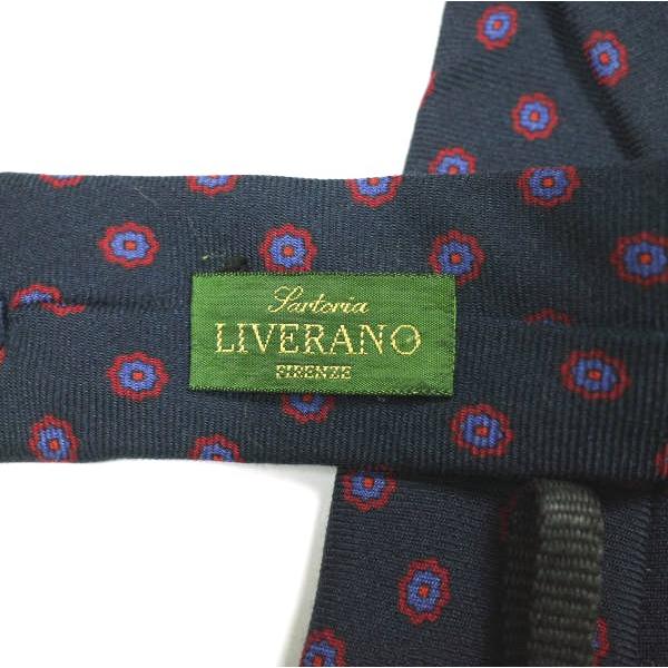 LIVERANO＆LIVERANO リヴェラーノ＆リヴェラーノ イタリア製 ウールシルク小紋柄ネクタイ ネイビー 小花柄 SARTORIA FIRENZE g24652 |  | 04