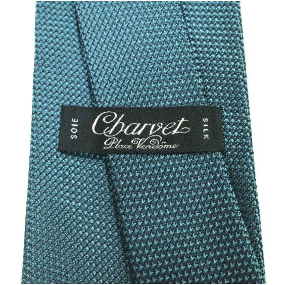 CHARVET シャルベ フランス製 ソリッドシルクネクタイ エメラルド